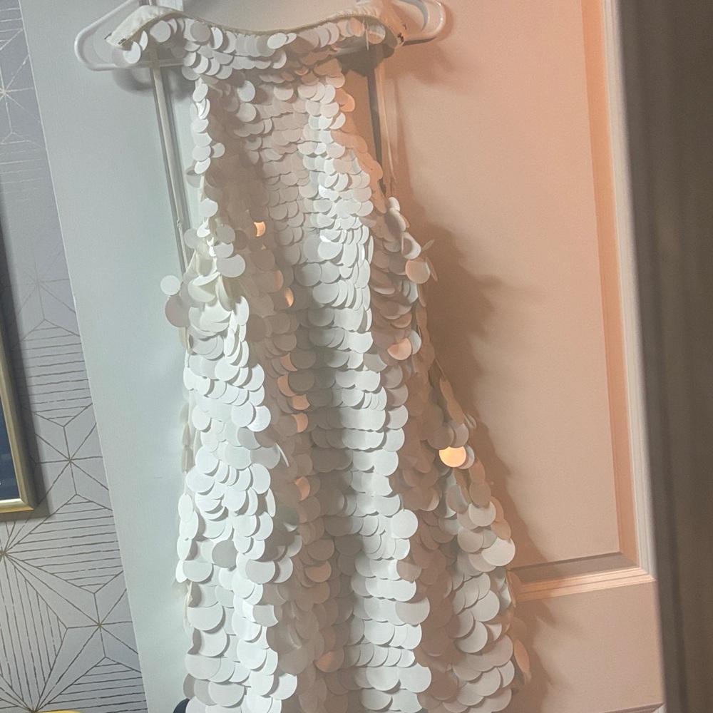 ASOS White Backless Dress with Sequin Detail